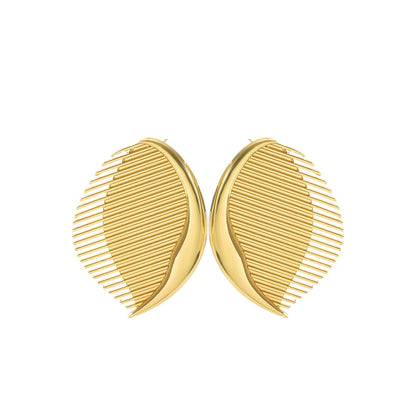 Fashion Women's Earrings Niche Fan-shaped Leaves