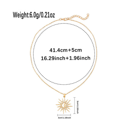 Fashion Alloy Moon Pendant Niche Sun