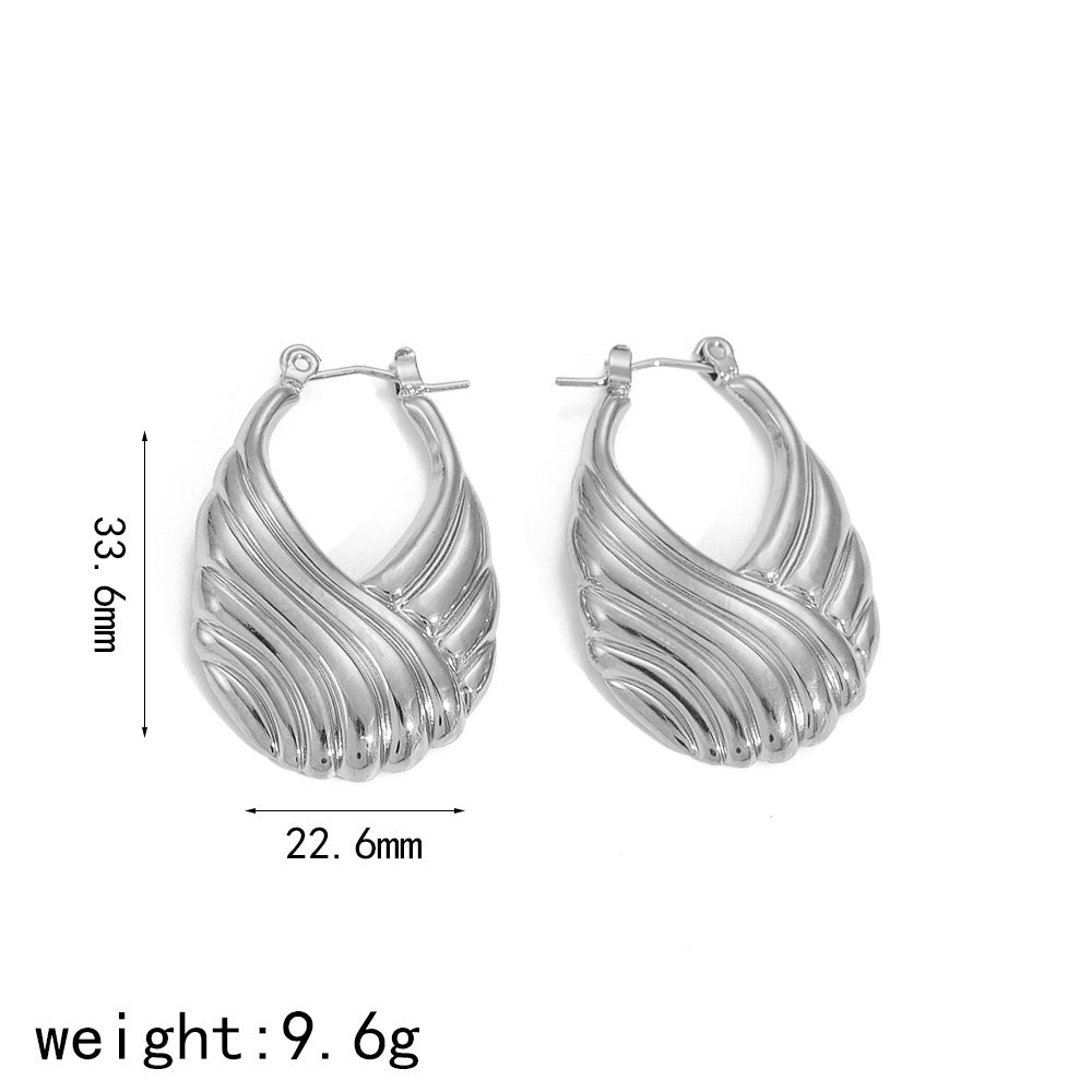 Niche Design Satchel Shape Stainless Steel Earrings