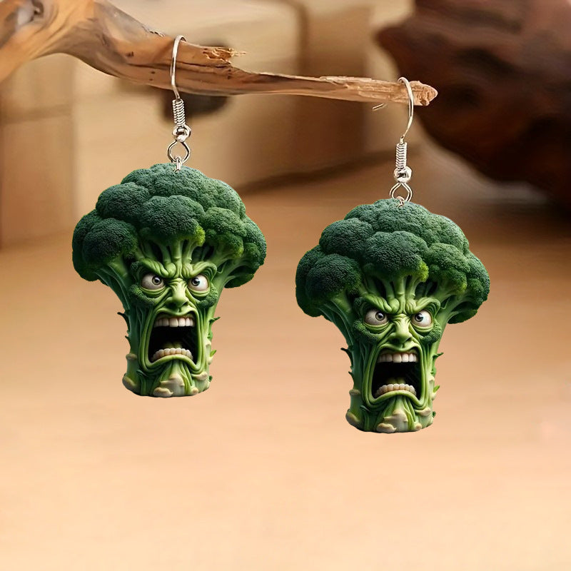 Abstract Broccoli 2D Acrylic Earrings