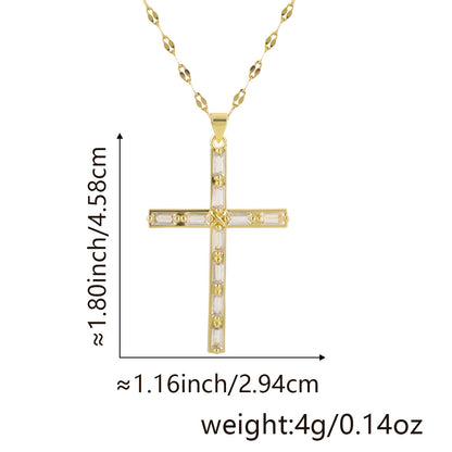 Copper Micro Zircon-inlaid Pendant Lip Chain