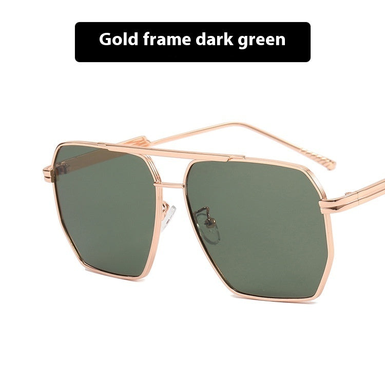 Metal Double Beam Polygonal Sunglasses