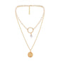 Double-layer Circle And Pearl Necklace Design Clavicle Chain