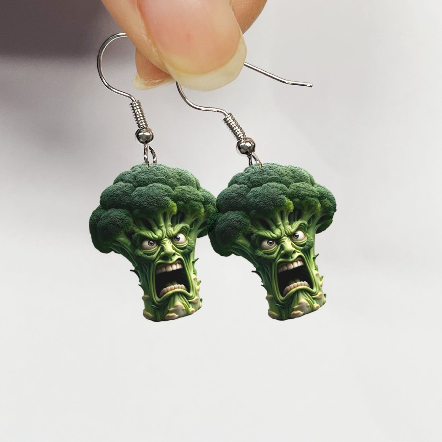 Abstract Broccoli 2D Acrylic Earrings